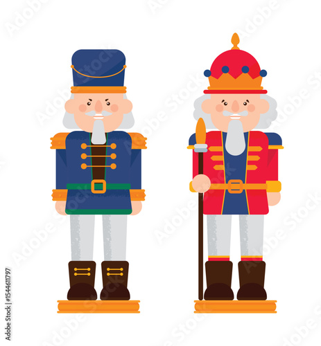 Hand drawn flat nutcrackers collection