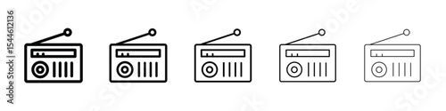 Radio icon filled flat sign concept for web design.