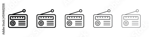 Radio icon filled flat sign concept for web design.