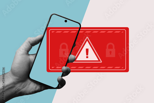 Mobile Phone Blocking. Malware, Viruses and Cybercrime. Personal Data Hacking. Cyber ​​Attack and Cyber ​​Security Concept	
