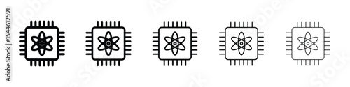 Quantum computing icon filled flat sign concept for web design.
