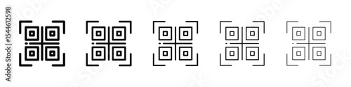 QR code icon filled flat sign concept for web design.