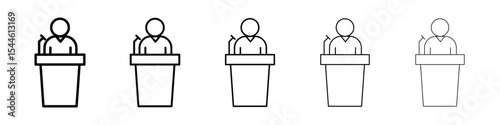 Public speaker icon filled flat sign concept for web design.
