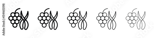 Pruning grape icon filled flat sign concept for web design.