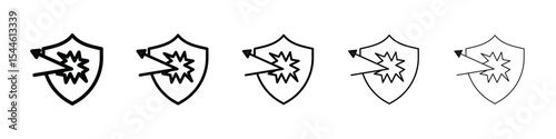 Protection from attack icon filled flat sign concept for web design.