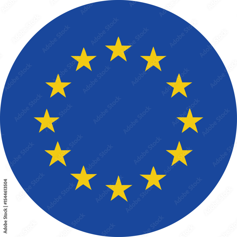 custom made wallpaper toronto digitaleuropean union flag icon in circular shape, eu symbol with yellow stars, vector