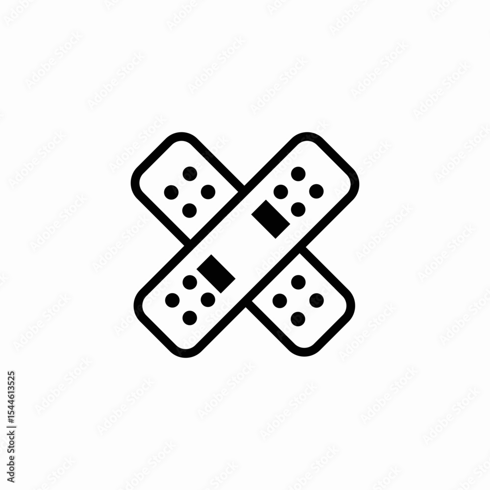 crossed band aids icon sign vector crossed band aids icon sign vector