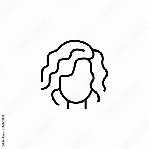 curly hair person icon sign vector