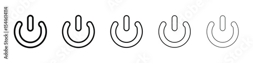 Power button icon filled flat sign concept for web design.
