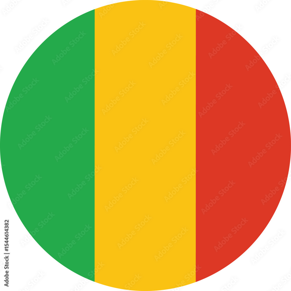 custom made wallpaper toronto digitalmali flag icon in circular shape, african country symbol, tricolor vector design

