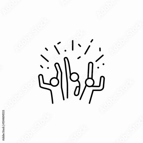 happy dancing people icon sign vector