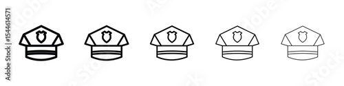 Police officer cap icon filled flat sign concept for web design.