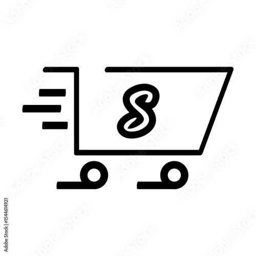 Fast and Secure Online Shopping Cart Icon E-commerce Delivery Symbol