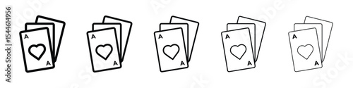 Playing cards icon filled flat sign concept for web design.