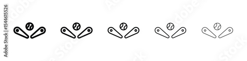 Pinball icon filled flat sign concept for web design.