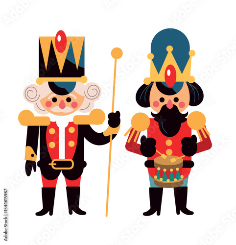 Hand drawn flat nutcrackers collection