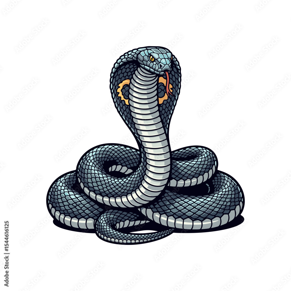 Fototapeta premium Vector illustration of a cobra on a white background