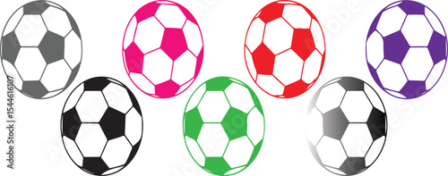 Colorful soccer balls collection graphic design