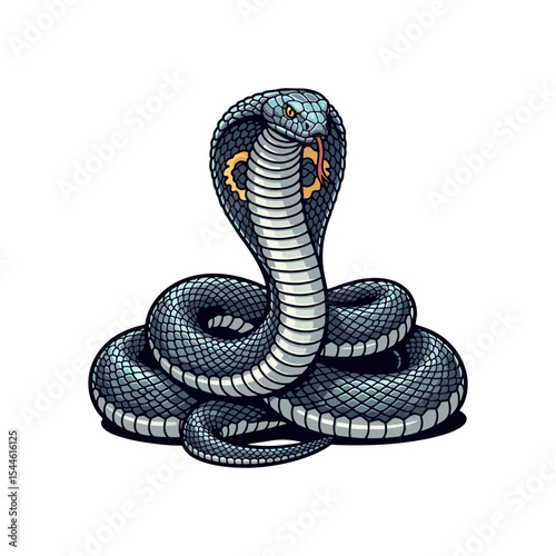 Vector illustration of a cobra on a white background