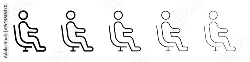 Person seat icon filled flat sign concept for web design.