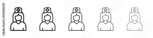 Nurse icon filled flat sign concept for web design.