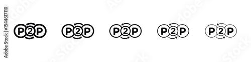 Peer to peer icon filled flat sign concept for web design.