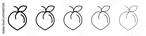 Peach icon filled flat sign concept for web design.