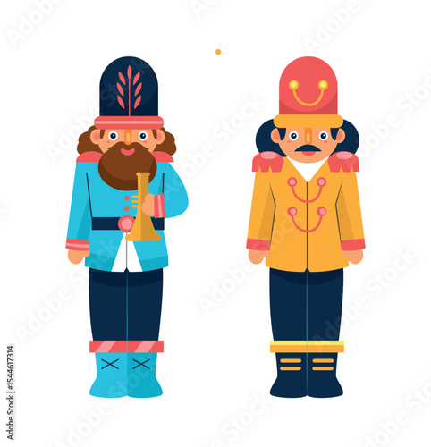 Hand drawn flat nutcrackers collection