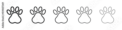 Paw icon filled flat sign concept for web design.