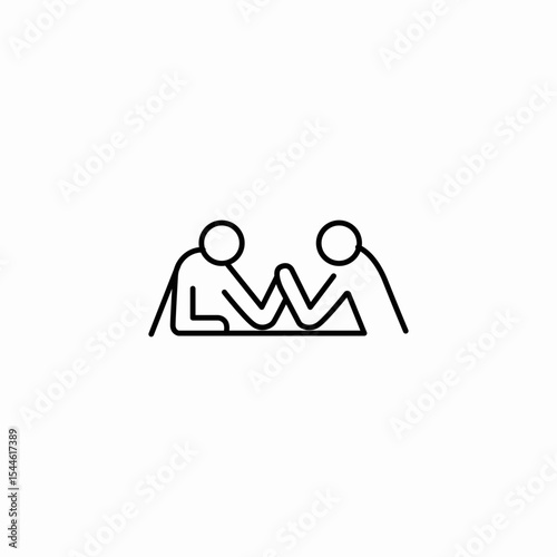 two arm wrestling icon sign vector