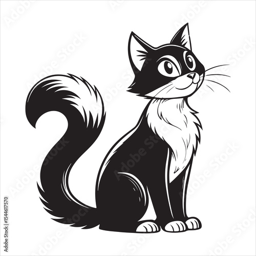 silhouette of a cat on a white background.