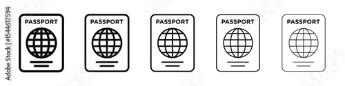 Passport icon filled flat sign concept for web design.