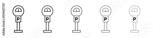 Parking meter icon filled flat sign concept for web design.