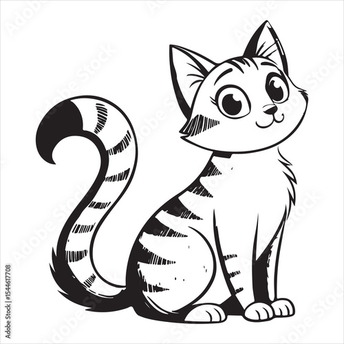 silhouette of a cat on a white background.