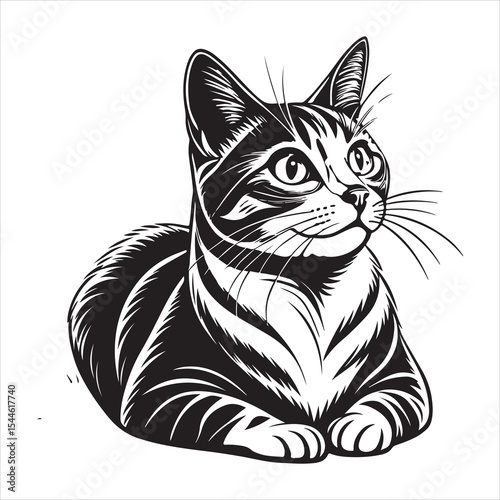 silhouette of a cat on a white background.