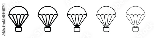 Parachute icon filled flat sign concept for web design.