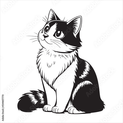 silhouette of a cat on a white background.