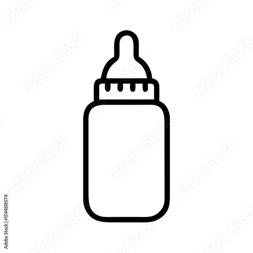 Feeding Bottle Minimal Outline Icon – Baby Care and Infant Feeding Symbol

