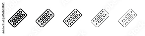 Oral contraception icon filled flat sign concept for web design.