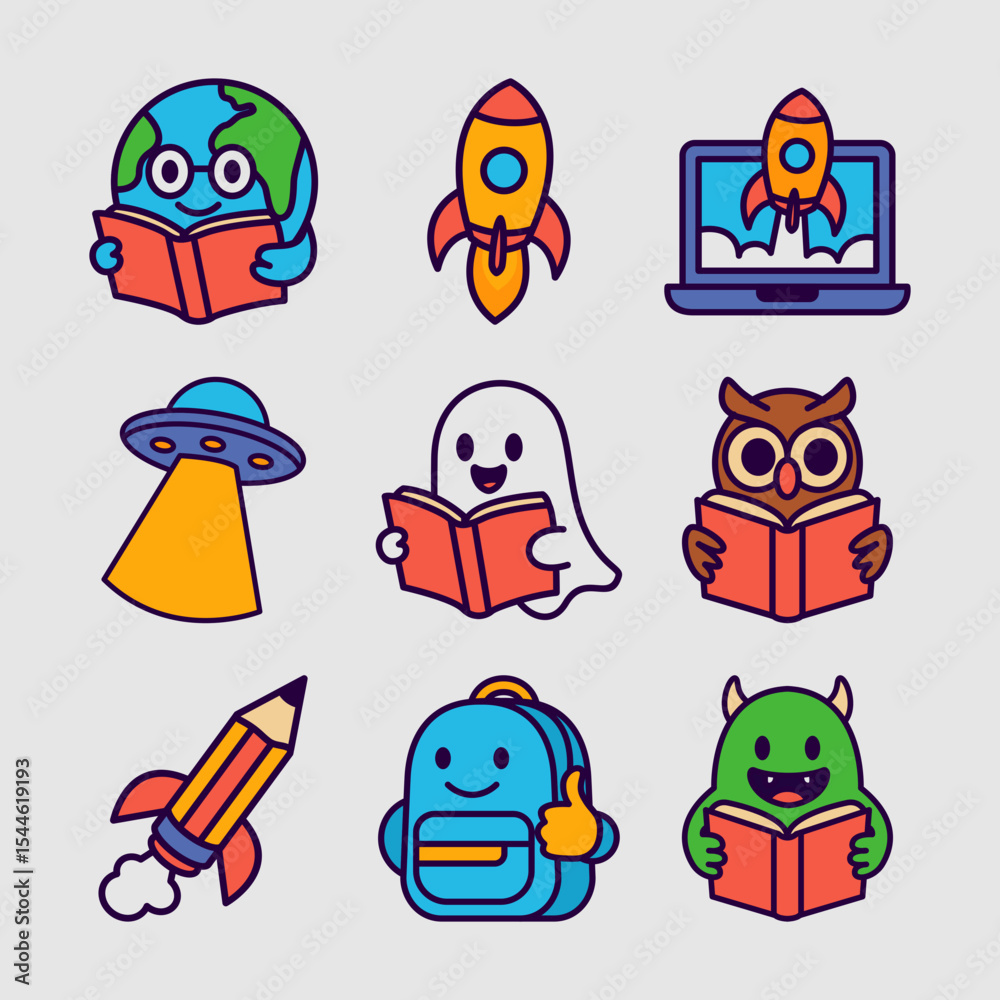 Fototapeta premium education icon mascot cartoon