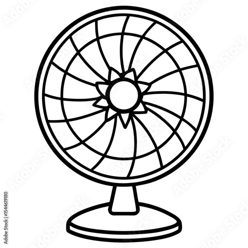Minimal Table Fan Illustration