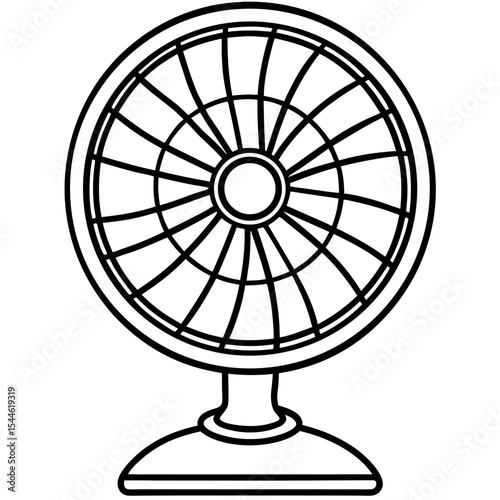 Minimal Table Fan Illustration