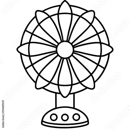 Minimal Table Fan Illustration