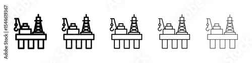 Oil platform icon filled flat sign concept for web design.