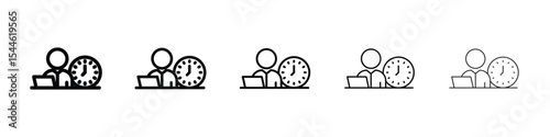 Office hours icon filled flat sign concept for web design.