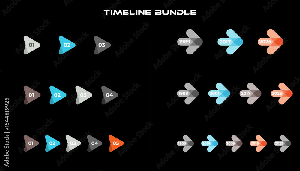 Fototapeta premium Timeline Bundle Infographic for Business Process