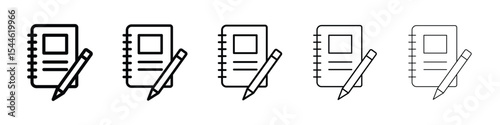 Notebook icon filled flat sign concept for web design.