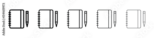 Notebook icon filled flat sign concept for web design.