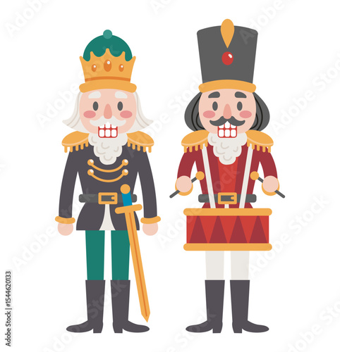 Hand drawn flat nutcrackers collection