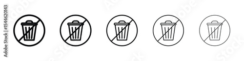 No trash icon filled flat sign concept for web design.